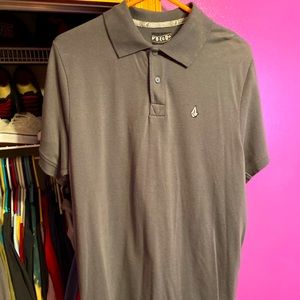 Volcom Mens Gray Size Large Polo - New